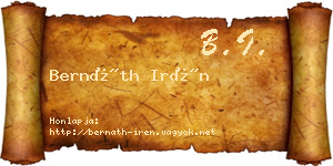 Bernáth Irén névjegykártya